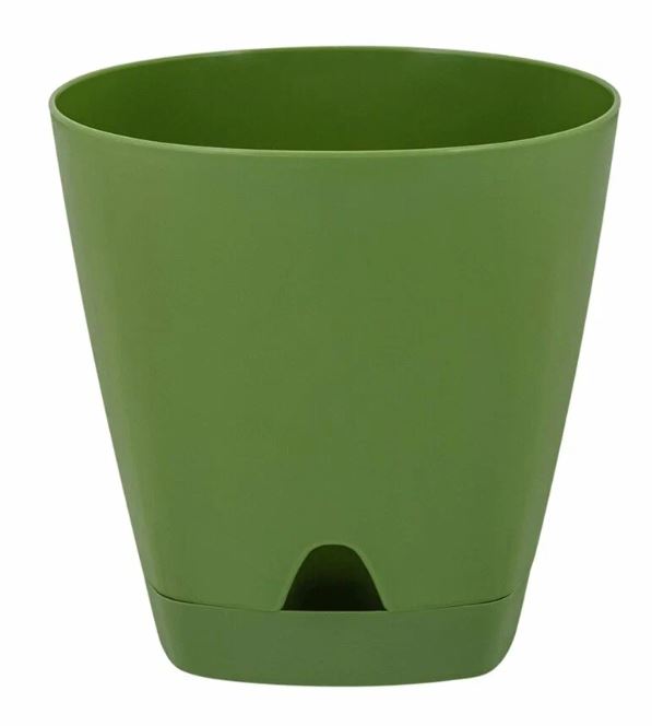 Горшок для цветов AMSTERDAM d110 с прикорневым поливом 0,65 л Оливковый